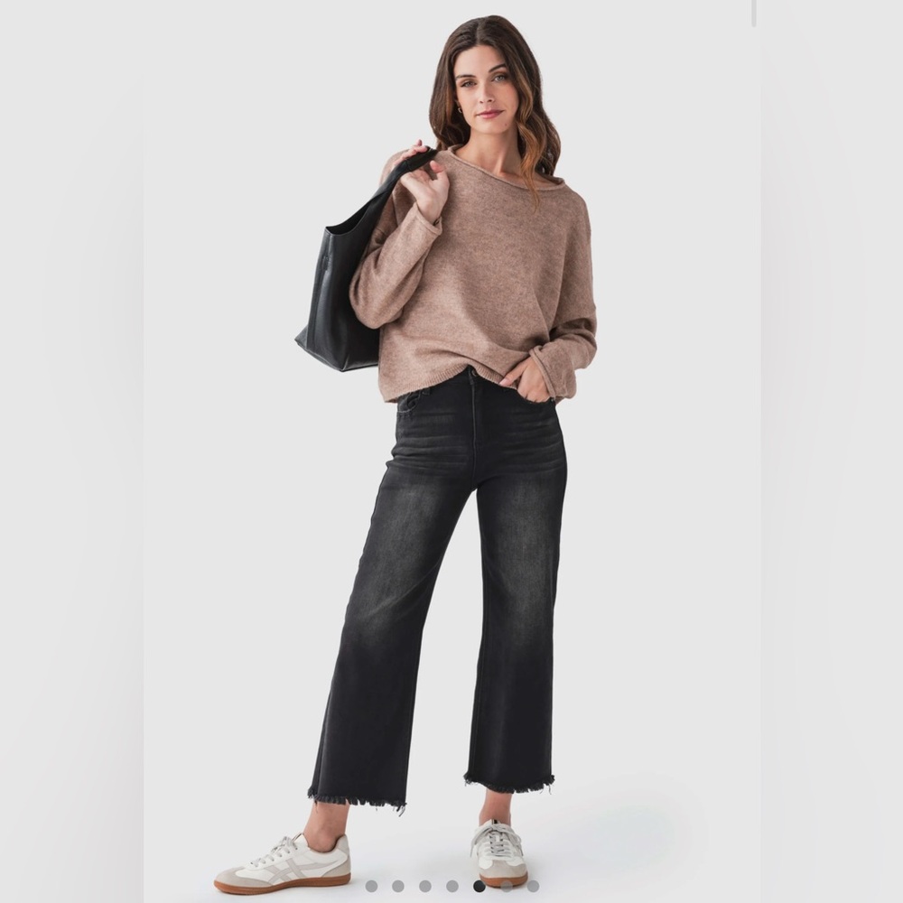 Risen Black Wide Leg Jeans